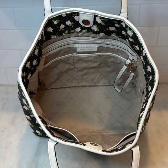 Michael Kors Bag Purse Handbag Floral Carter  XL Open Carry All Tote Pocketbook - Picture 12 of 16